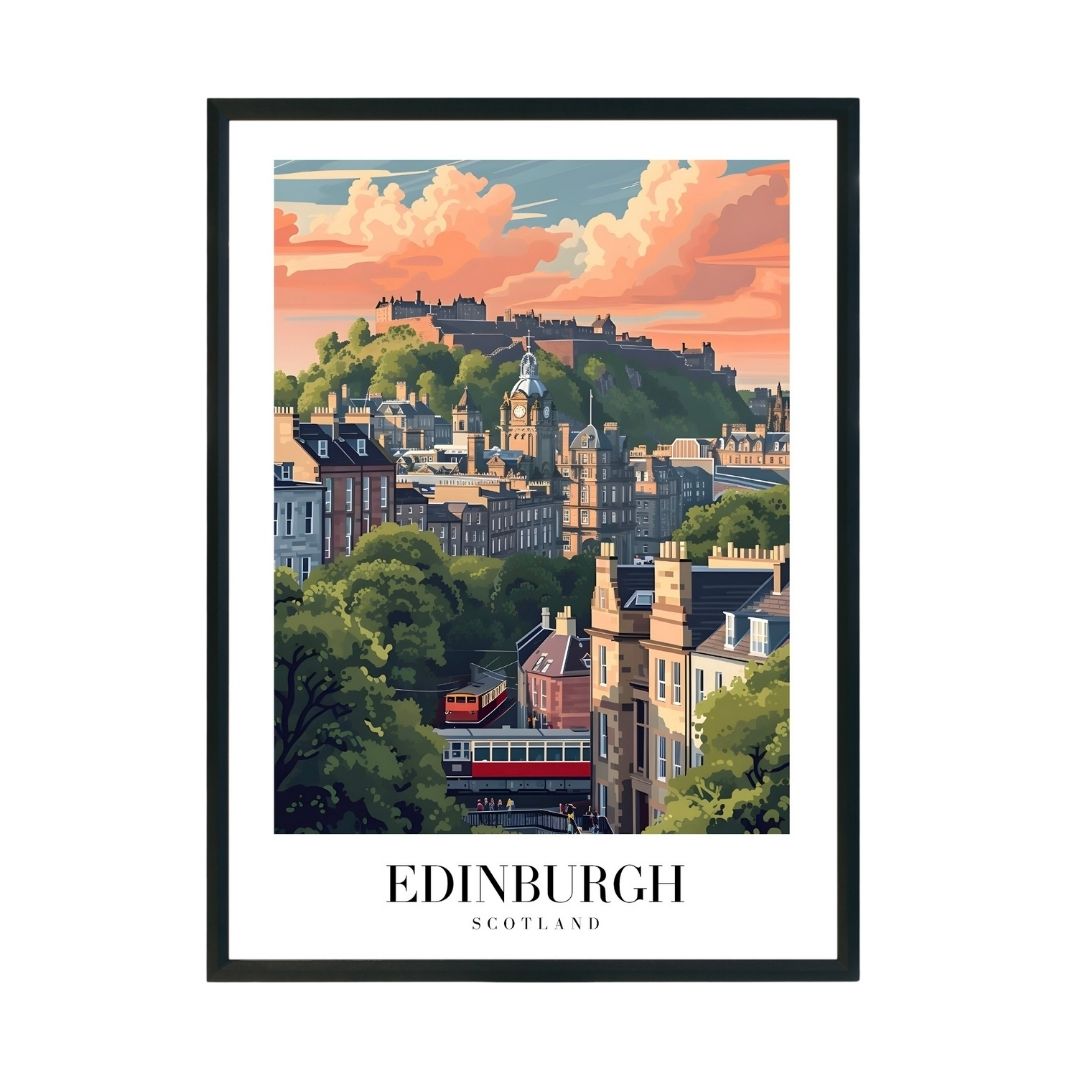 Edinburgh Scotland Cityscape Art Poster – Premium Quality Wall Decor