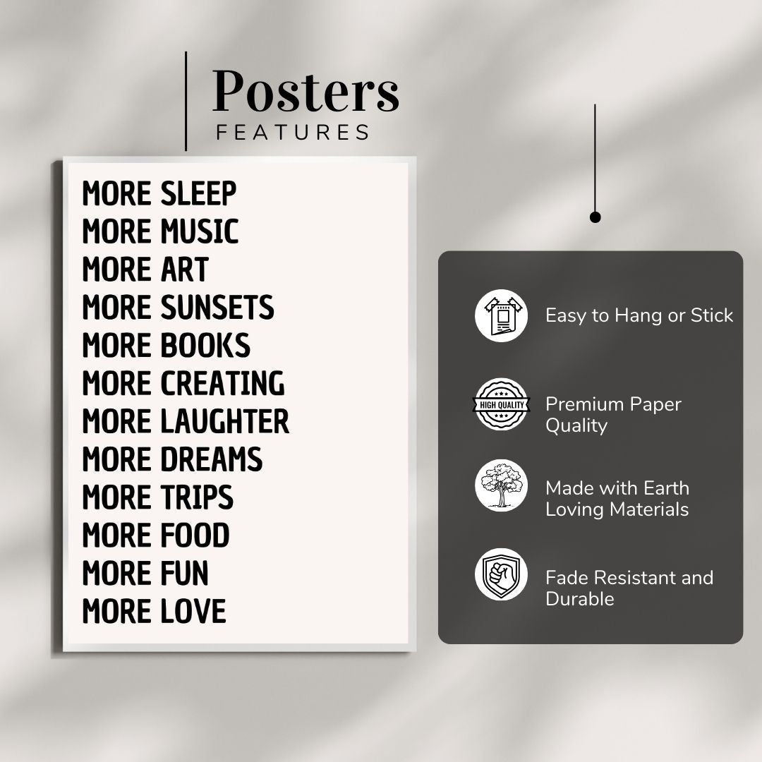 More Sleep More Music – Motivational Wall Poster | Premium Quality Print