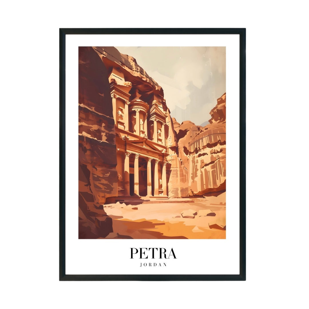"Petra Wall Poster | Coastal Travel Art Print for Home & Office Decor" (Copy)