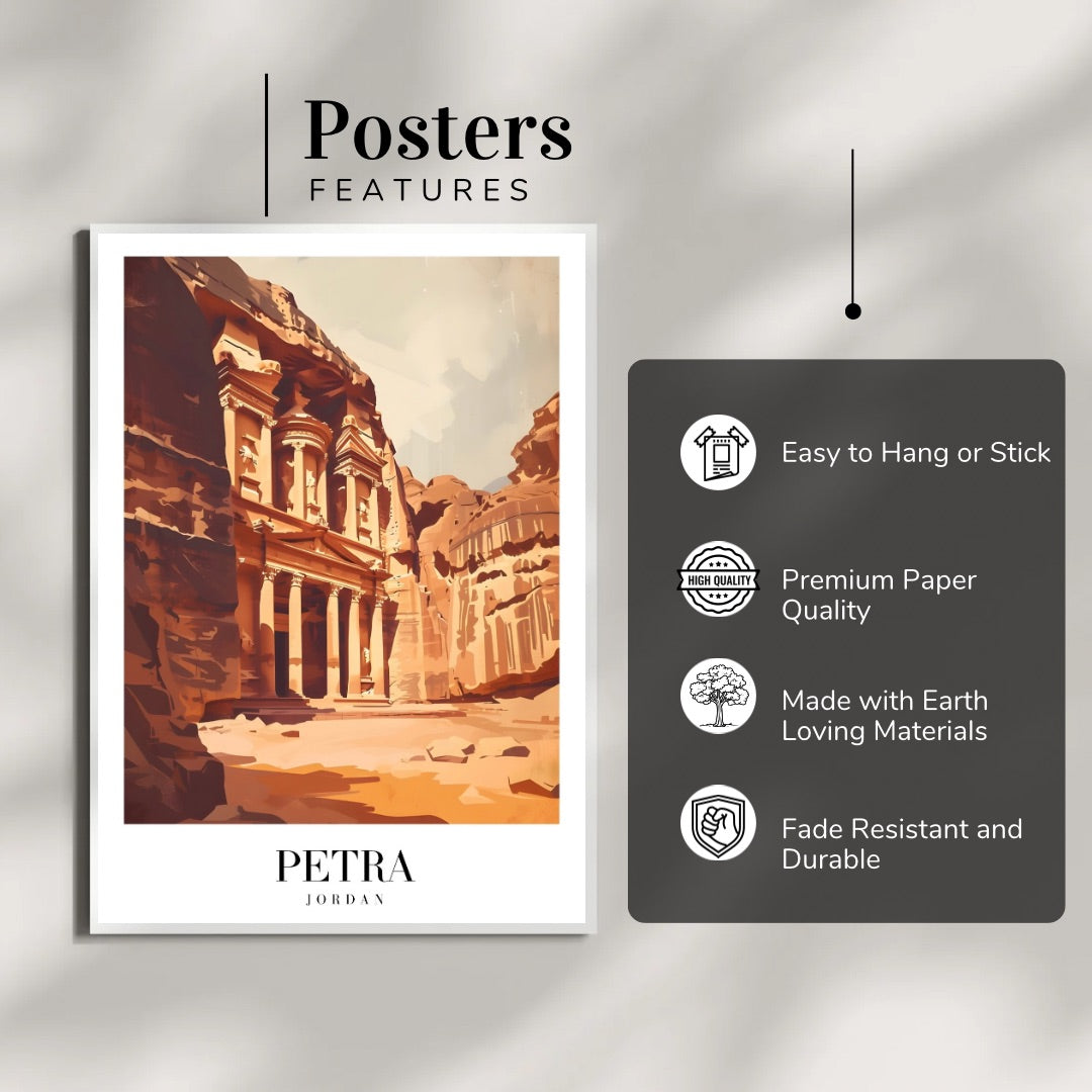 "Petra Wall Poster | Coastal Travel Art Print for Home & Office Decor" (Copy)