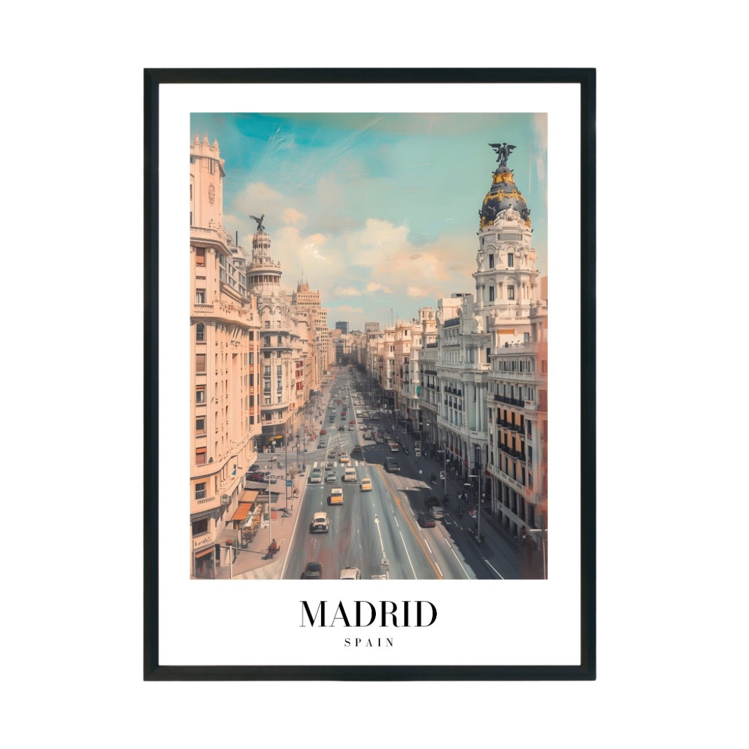 Madrid Cityscape Wall Poster | Premium Quality Travel Art Print for Home & Office Decor